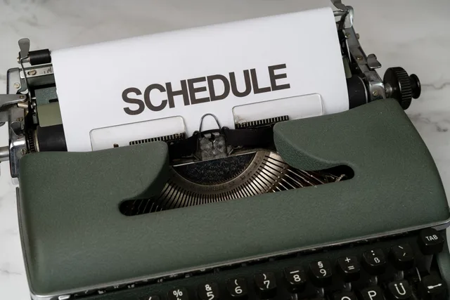 Classic vintage typewriter displaying the word 'SCHEDULE' on paper, resting on a marble surface. Commercial combined insurance explained: what a package policy covers